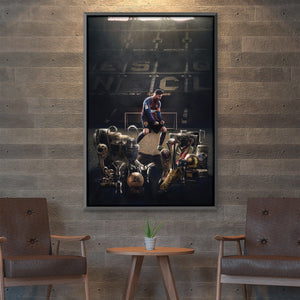 Messi Trophies Canvas Art 30 x 45cm / Unframed Canvas Print Clock Canvas