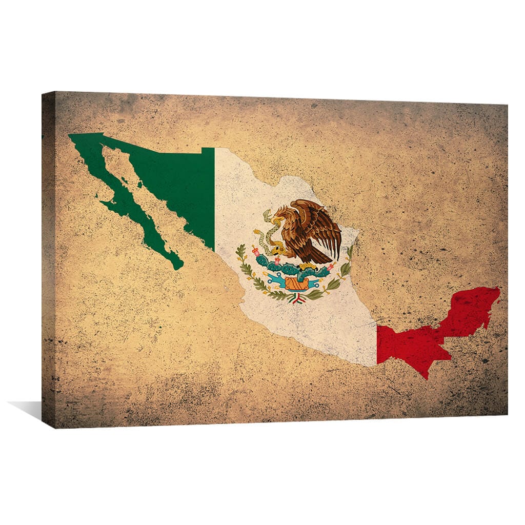 Mexico Canvas Art 45 x 30cm / Unframed Canvas Print Clock Canvas