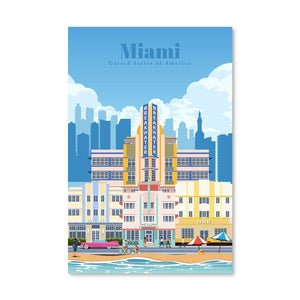 Miami Canvas - Studio 324 Art Clock Canvas