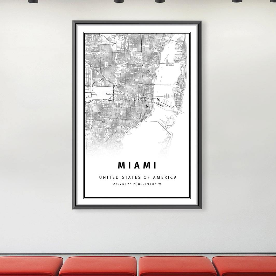 Miami White Map Canvas product thumbnail