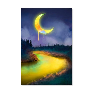 Midnight Drip Canvas Art Clock Canvas