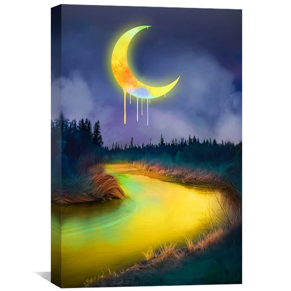 Midnight Drip Canvas Art 30 x 45cm / Unframed Canvas Print Clock Canvas