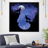Midnight Moon Wolves Canvas Art Clock Canvas