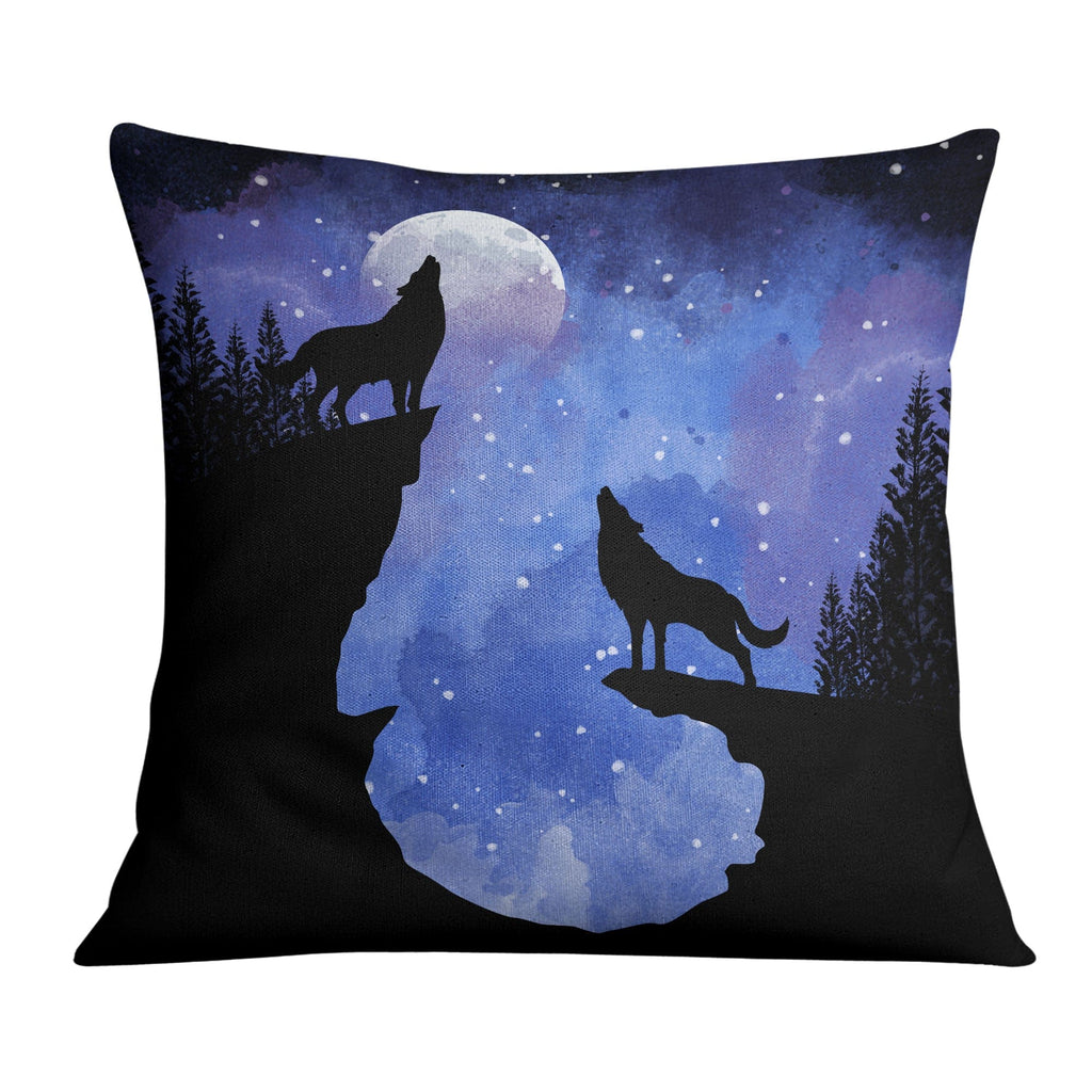 Midnight Moon Wolves Cushion