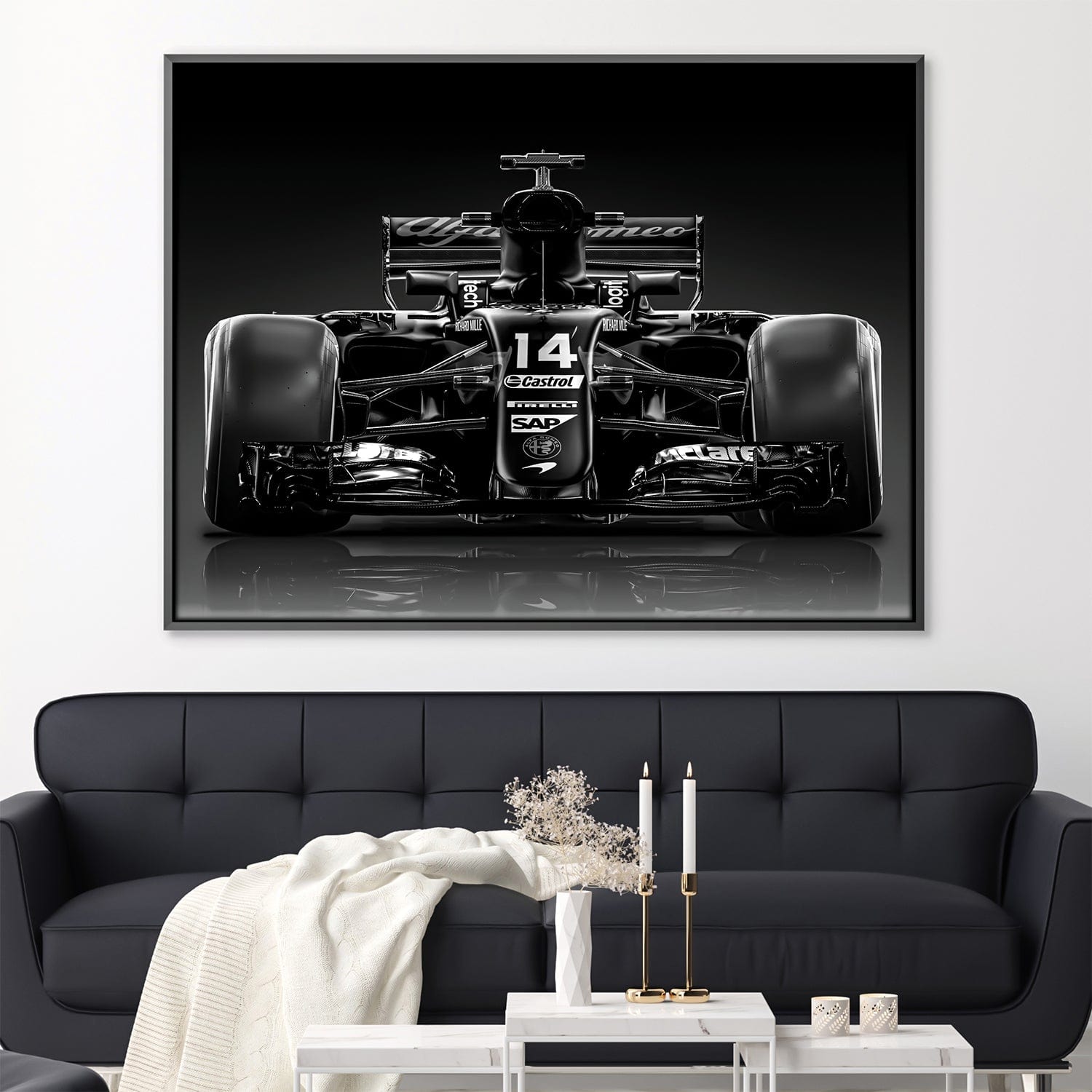 Midnight Racing Canvas Art 45 x 30cm / Unframed Canvas Print Clock Canvas