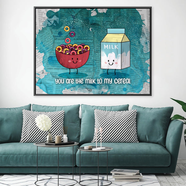 Milk and Cereal Love Canvas Art Clock Canvas