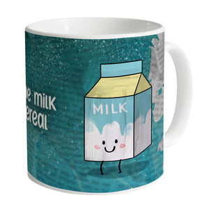 Milk and Cereal Love Mug Mug White Clock Canvas