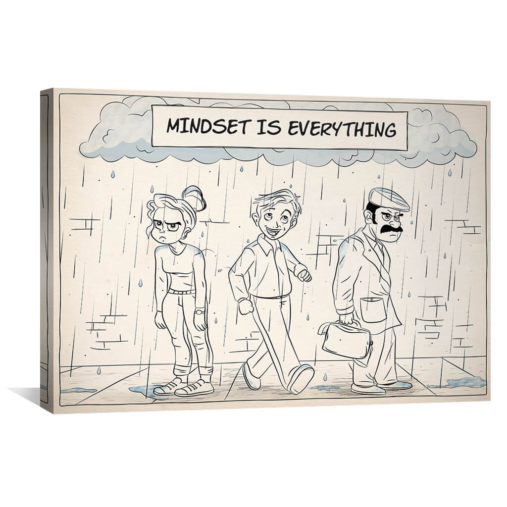 Mindset is Everything Canvas Art 30 x 45cm / Standard Gallery Wrap Clock Canvas