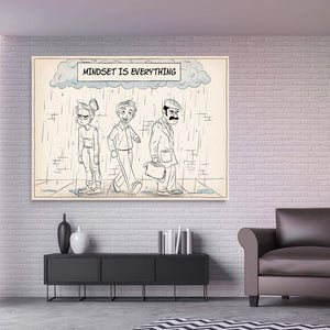 Mindset is Everything Clock Canvas