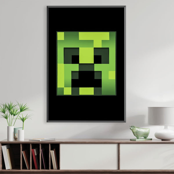 Minecraft Creeper Canvas Art Clock Canvas