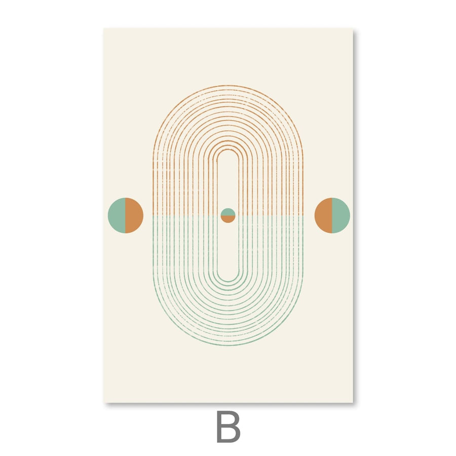 Minimal Shapes Canvas Art B / 30 x 45cm / Unframed Canvas Print Clock Canvas