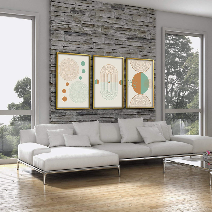 Minimal Shapes Canvas Art Clock Canvas
