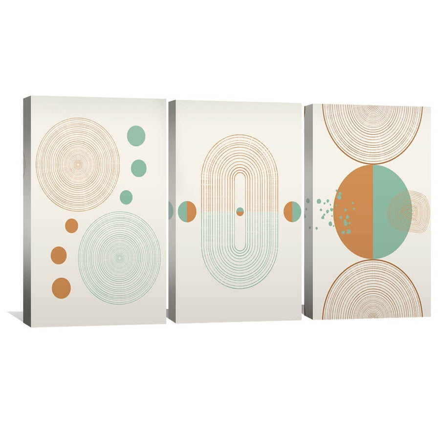 Minimal Shapes Canvas Art Set of 3 / 30 x 45cm / Unframed Canvas Print Clock Canvas