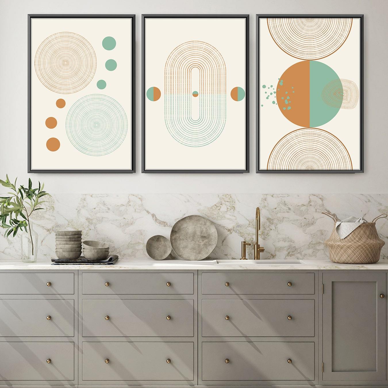 Minimal Shapes Canvas Set of 3 / 12 x 18in / Canvas product thumbnail