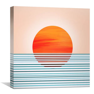 Minimal Sunset Canvas Art 30 x 30cm / Unframed Canvas Print Clock Canvas