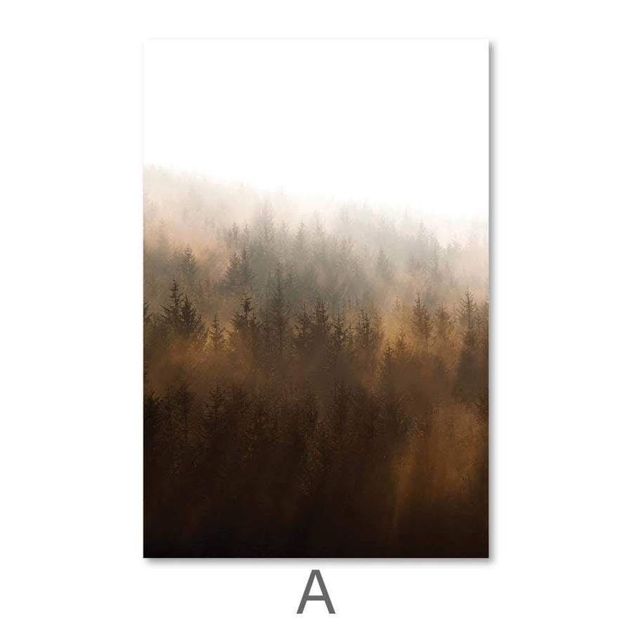 Misty Autumn Canvas Art A / 40 x 50cm / No Board - Canvas Print Only Clock Canvas