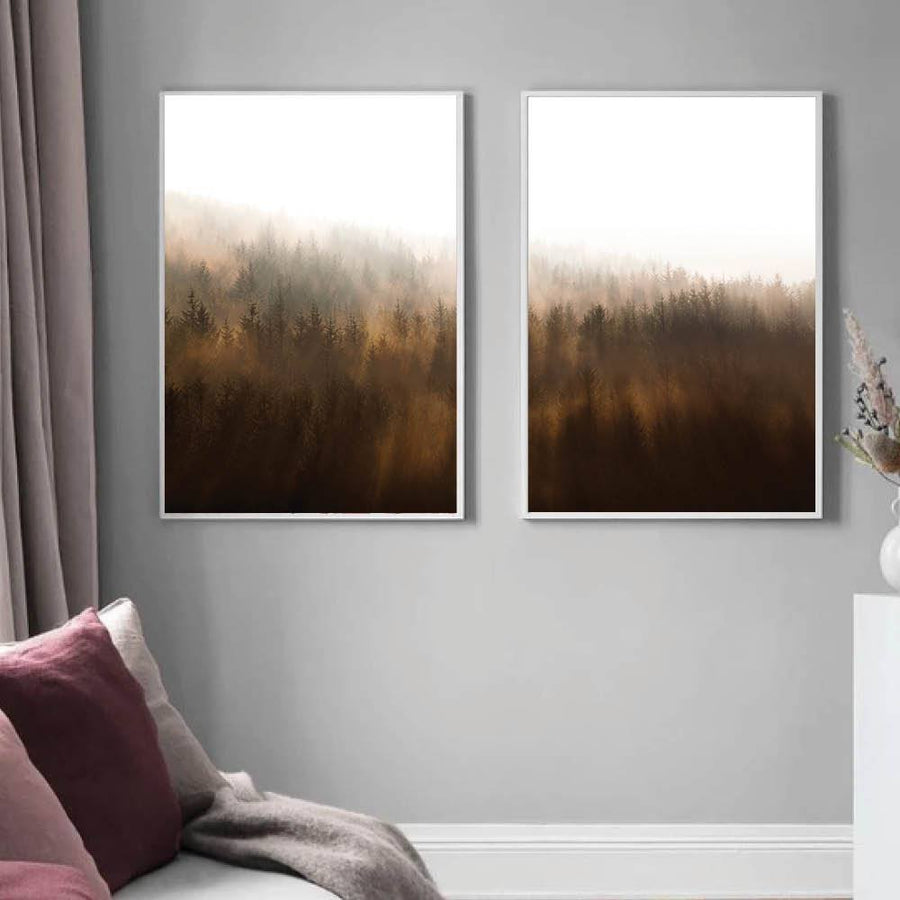 Misty Autumn Canvas Art Clock Canvas