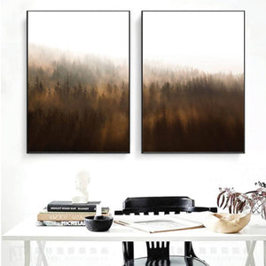 Misty Autumn Canvas Art Set of 2 / 40 x 50cm / No Board - Canvas Print Only Clock Canvas