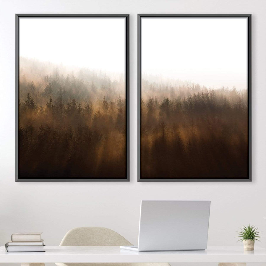 Misty Autumn Canvas Art Clock Canvas