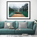 Misty Docks Print Art Clock Canvas