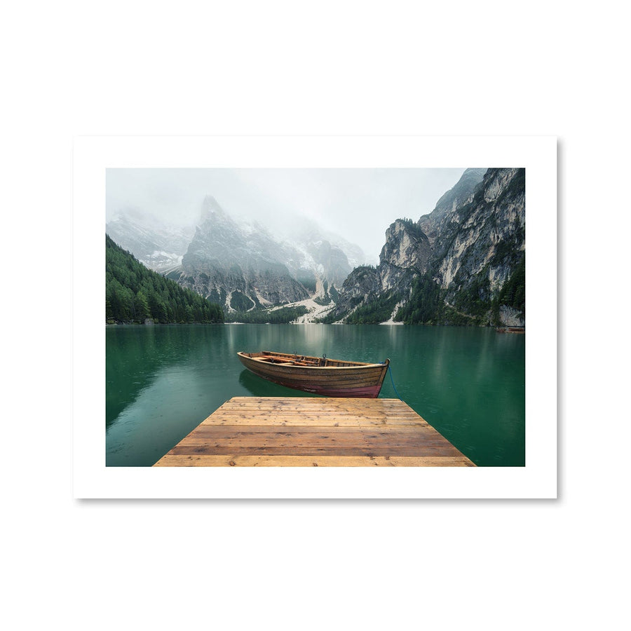 Misty Docks Print Art Clock Canvas