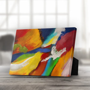 Mixed Paint Desktop Canvas Desktop Canvas 25 x 20cm Clock Canvas