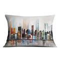 Modern Cityscape Cushion Cushion Cushion Landscape Clock Canvas