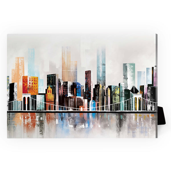 Modern Cityscape Desktop Canvas Desktop Canvas 18 x 13cm Clock Canvas