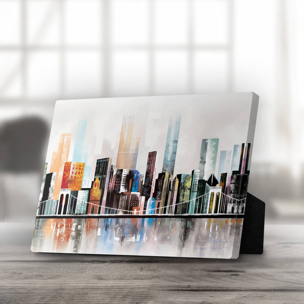 Modern Cityscape Desktop Canvas Desktop Canvas 25 x 20cm Clock Canvas