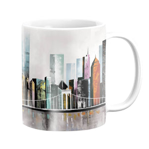 Modern Cityscape Mug Mug White Clock Canvas