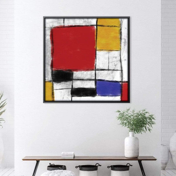 Modern Mondrian Canvas Art Clock Canvas