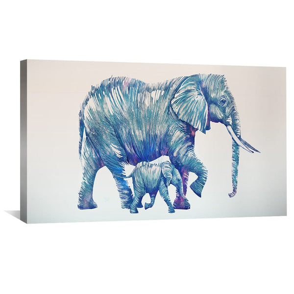 Momma Elephant Canvas Art Clock Canvas
