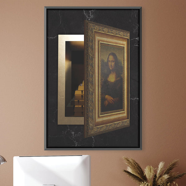 Mona Gold Canvas Art Clock Canvas