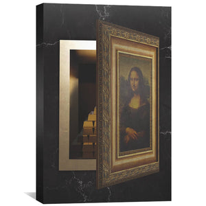 Mona Gold Canvas Art 30 x 45cm / Standard Gallery Wrap Clock Canvas