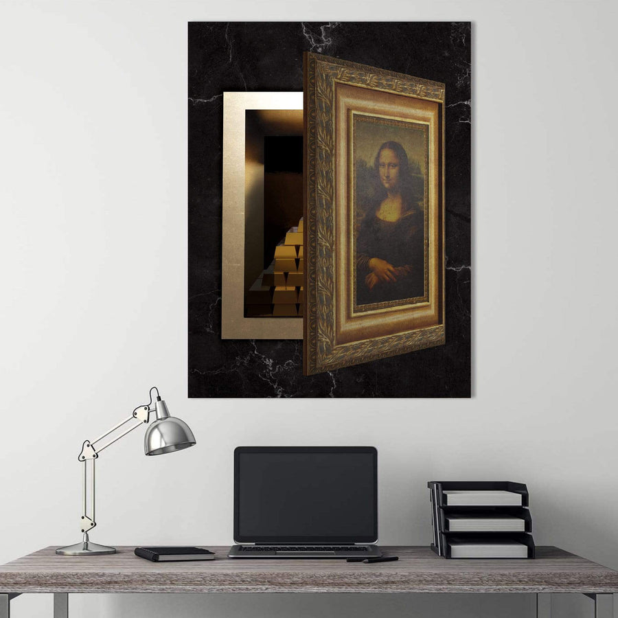 Mona Gold Clock Canvas