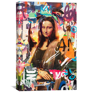 Mona Lisa Collage Canvas Art Clock Canvas