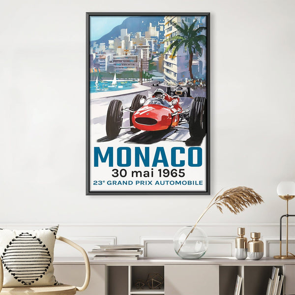 Monaco 1965 Canvas Art 30 x 45cm / Unframed Canvas Print Clock Canvas