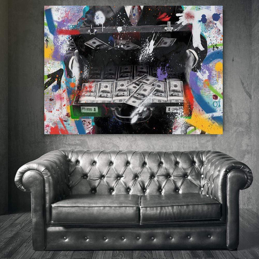 Money Case Clock Canvas