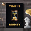 Money Glass Clock Canvas