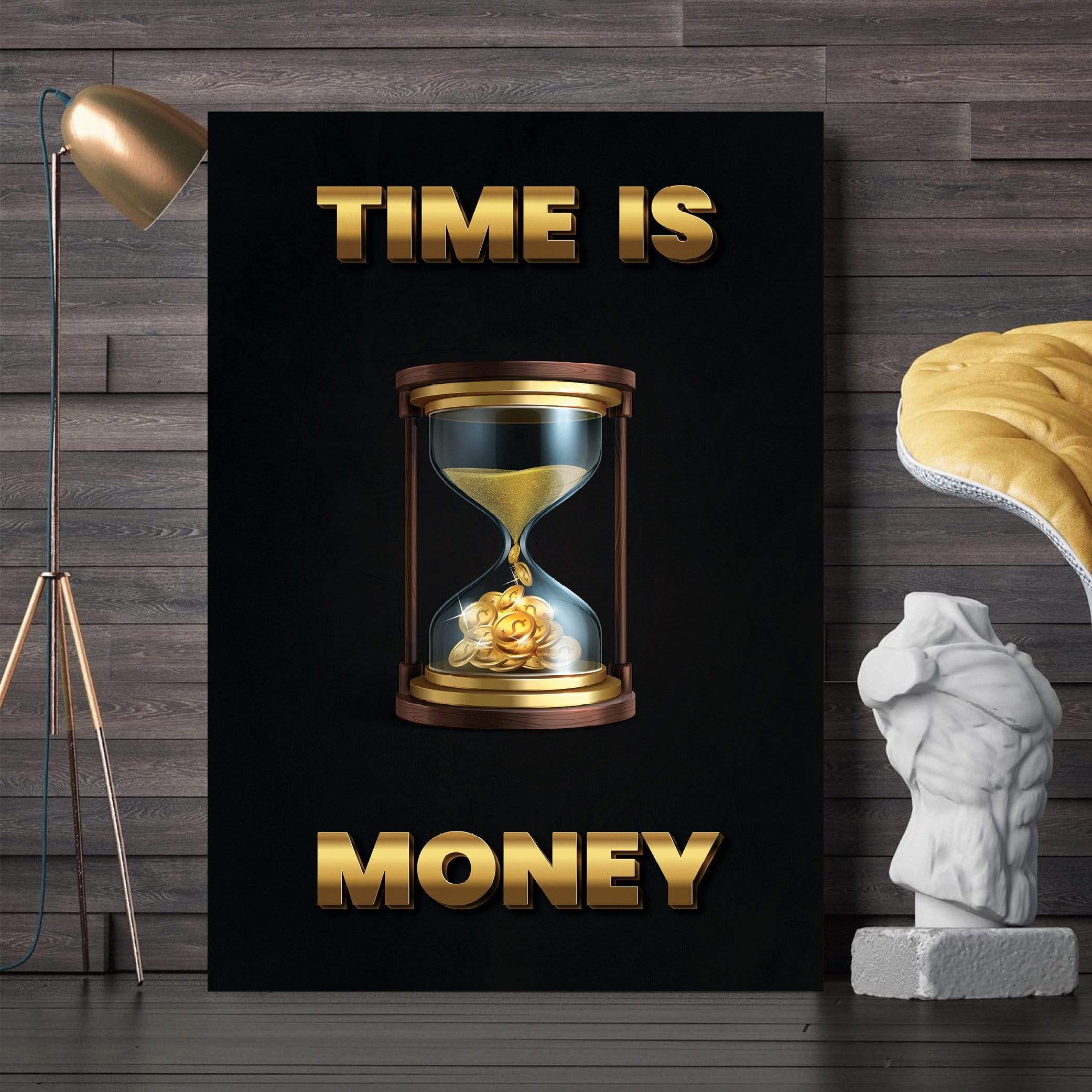 Money Glass Clock Canvas