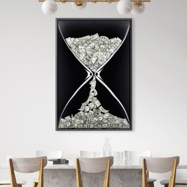 Money Hourglass Canvas Art Clock Canvas