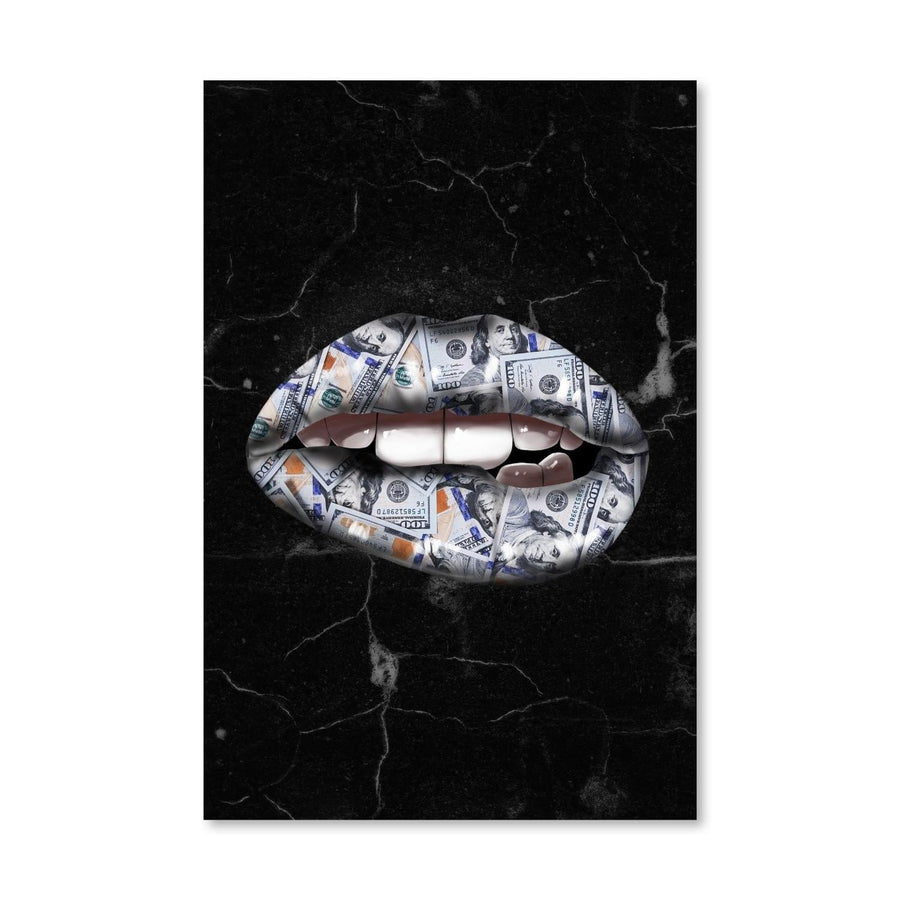 Money Lips Canvas Art Clock Canvas