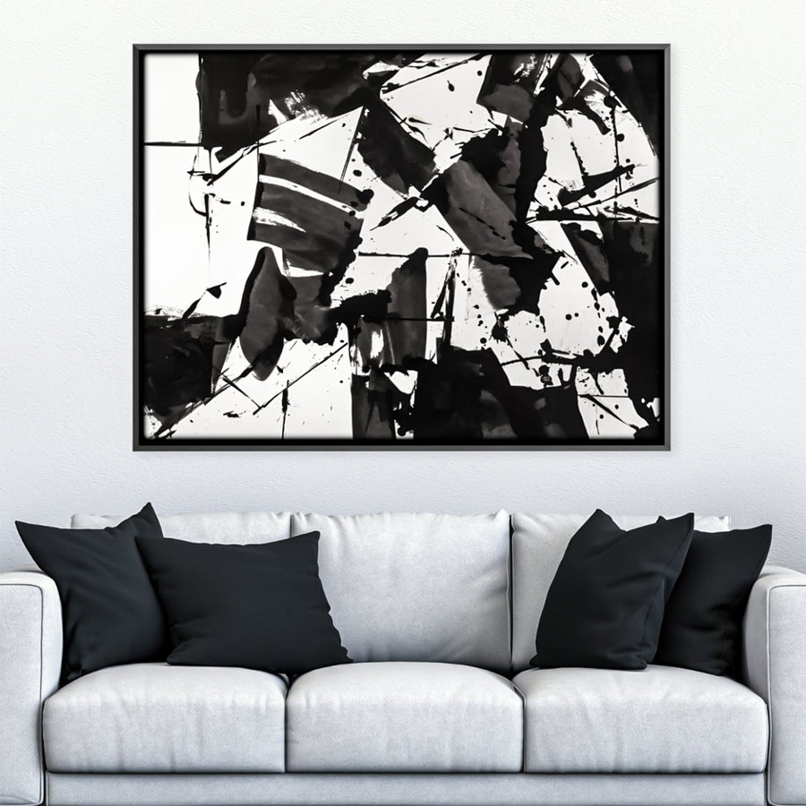 Monochromatic Symphony Canvas Art Clock Canvas