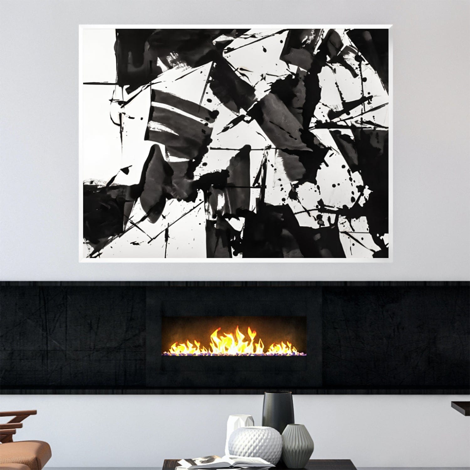 Monochromatic Symphony Canvas Art Clock Canvas