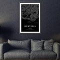 Montreal Black Canvas Art Clock Canvas
