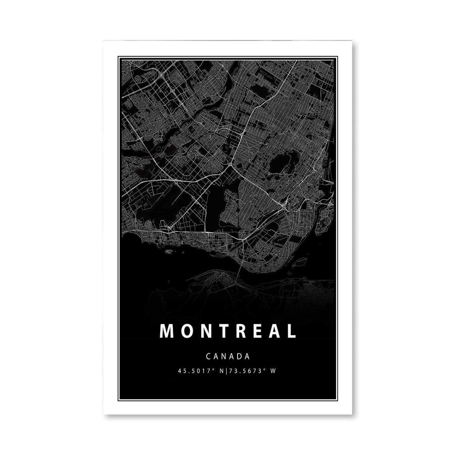 Montreal Black Canvas Art Clock Canvas