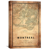 Montreal Vintage Map Canvas Art Clock Canvas