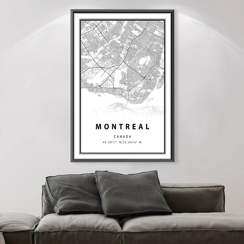 Montreal White Map Canvas product thumbnail