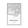 Montreal White Map Canvas Art Clock Canvas