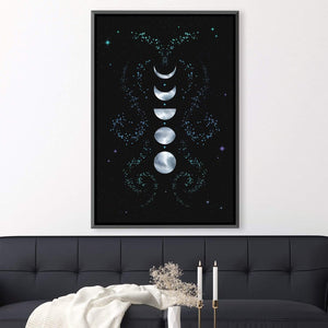 Moon and Stars Canvas Art Clock Canvas
